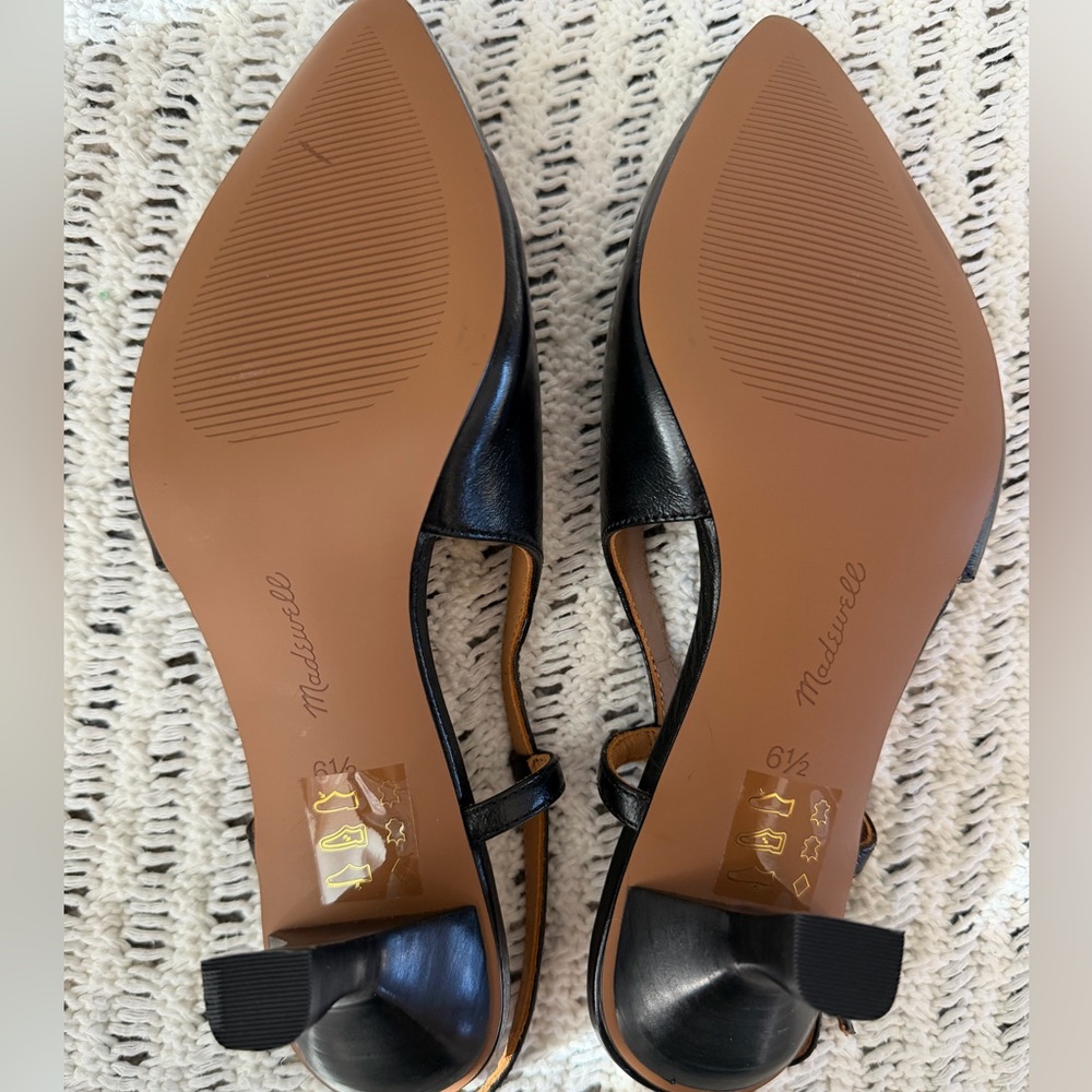 NWOT MADEWELL The Debbie Slingback Classic Black Pointed Toe Pump Heel Women 6.5 - Picture 8 of 10